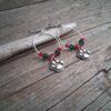 Christmas Paw Print Hoop Earrings - Green Crystal - Image 3