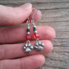 Christmas Paw Print Crystal Earrings - Image 2