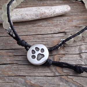 Alternative view of Yellow Frost Czech Glass Paw Button Wrap Bracelet